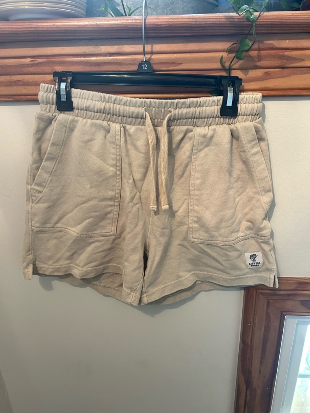 Bass Pro Shops Beige Elastic Drawstring Athletic Shorts